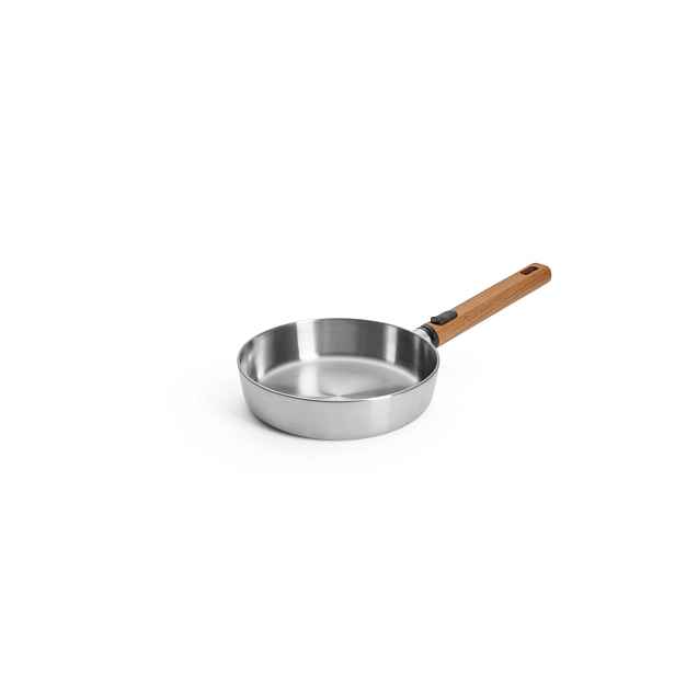 Woll Nerezová pánev Logic Steel s dřevěnou odnímatelnou rukojetí, Ø 20 cm 1520WLCS