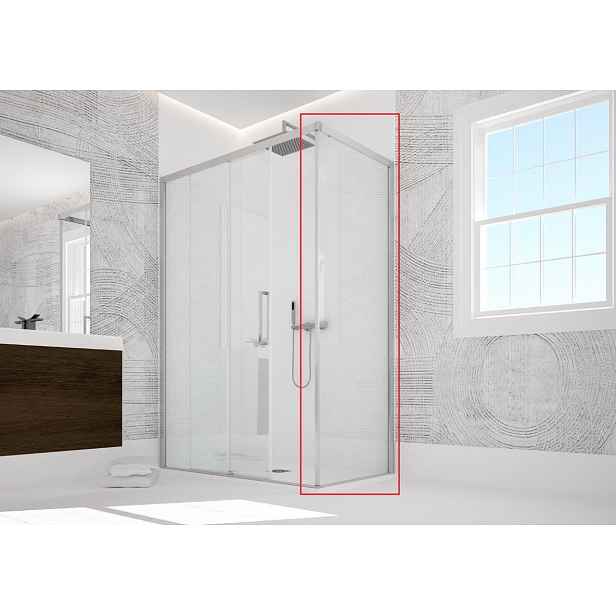 Forte Pevná stěna ESSENCE F1AB — Barva rámu - Bílá, Rozměr A - 80, Výplň - Stampato C bezpečnostní sklo - 6 mm
