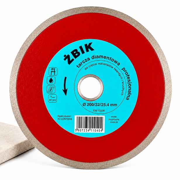 Žbik diamantový kotouč pro řezání slinuté dlažby 200 mm ze sintrované keramiky 25,4 mm 32 mm