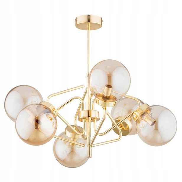 Stropní Svítidlo Alfa Barsum Glamour 6xE14 Zlatá Kovová 10W