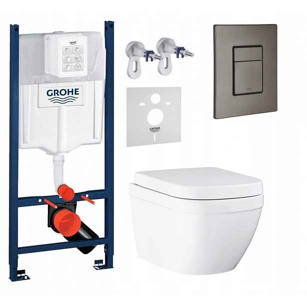Podomítkový Wc set Stelaz s Wc mísou Grohe Euro Ceramic Tlačítko