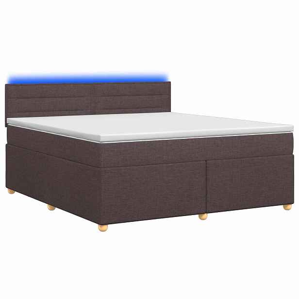 vidaXL Postel boxspring s matrací Tmavě hnědá 140 x 190 cm Textil