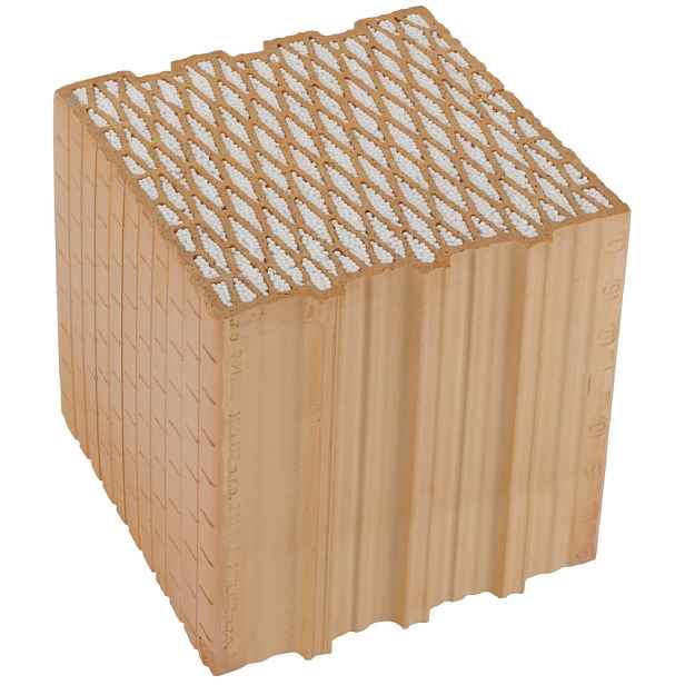 Cihla broušená HELUZ FAMILY 25 2in1 s tepelnou izolací 247×250×249 mm