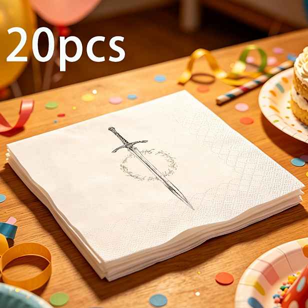 TEMU Warner Bros. 20ks ubrousky na párty s Pána prstenů - 16,5 cm x 16,5 cm, 2-vrstvé pro narozeninové použití, malé odměnové dárky, dárky do školy,