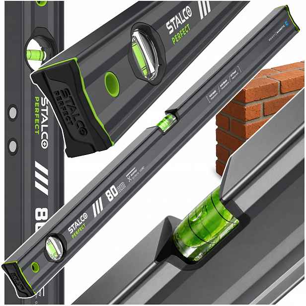 Magnetická vodováha 80 cm Antracit Vodováha Stalco Vseries S010265533