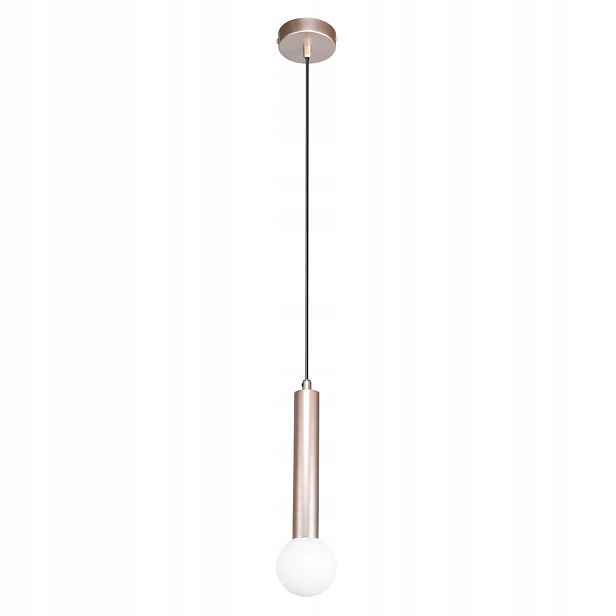 Závěsná lampa Italux Filano Kávová tuba 1xG9 5W Bílá Kulička