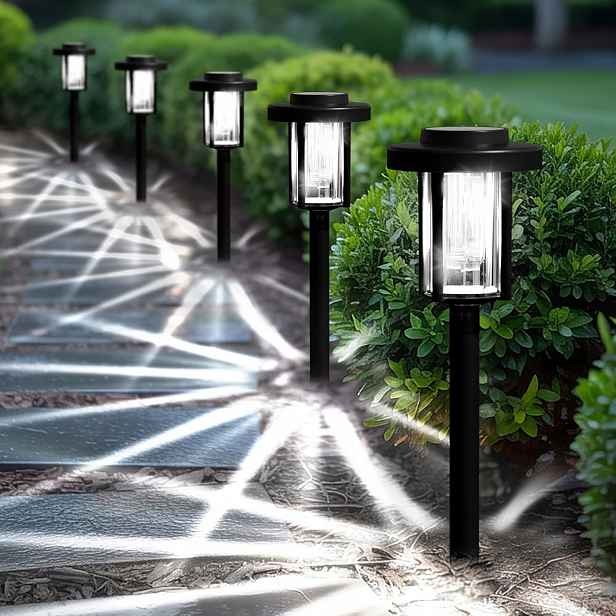 6 Kusů Set Lamp Solární Led zahradní lampy Zahrada Terasa Cesta bílá