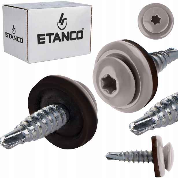 Farmářské vruty Torx 4,8x20 mm Ral 9007 250 ks do plechu Etanco Gtf 02P