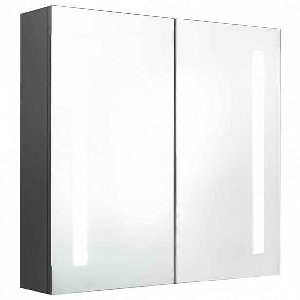 vidaXL LED koupelnová skříňka se zrcadlem šedá 62 x 14 x 60 cm