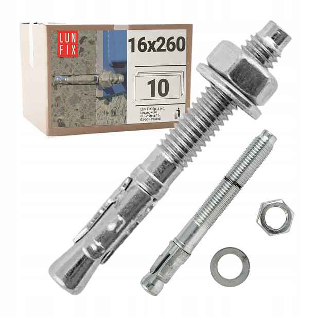 Zapichovací kotva M16 260 mm pro vysoké zatížení, 10 Ks