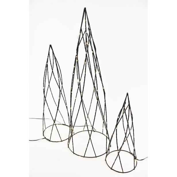Sada kovových pyramid, 154 LED, teplá bílá