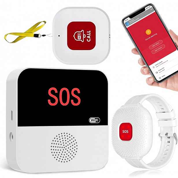 Sos tlačítko pro seniory s upozorněním v bezdrátové aplikaci 80 m
