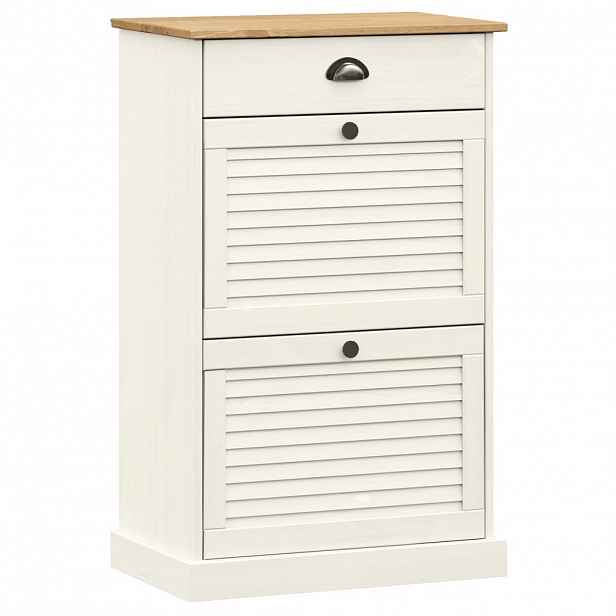 vidaXL Botník VIGO 60 x 35 x 96 cm bílý masivní borové dřevo