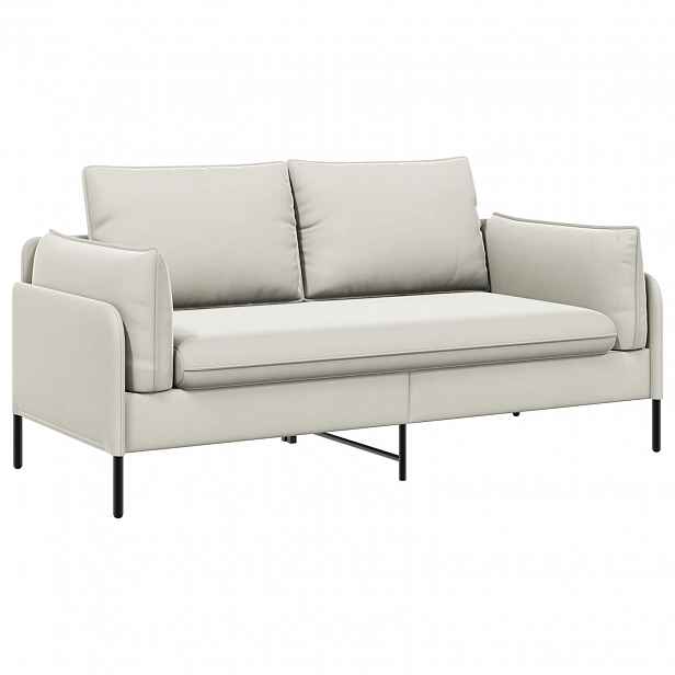 vidaXL Sofa pro dvě osoby Pro 2 osobu Krémová 188 x 81 x 89 cm Samet