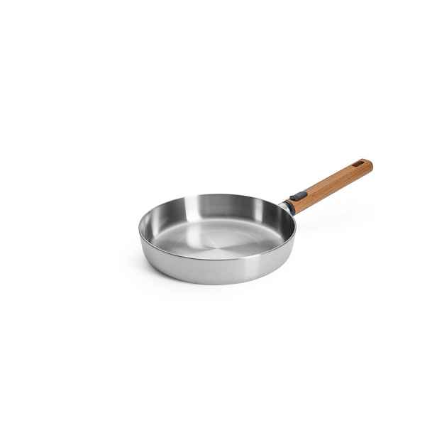 Woll Nerezová pánev Logic Steel s dřevěnou odnímatelnou rukojetí, Ø 24 cm 1524WLCS