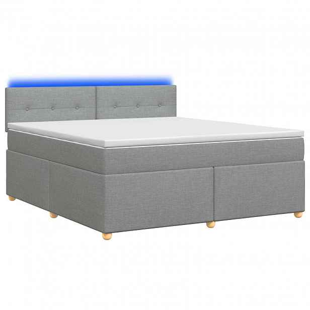 vidaXL Postel boxspring s matrací Světle šedá 140 x 190 cm Textil
