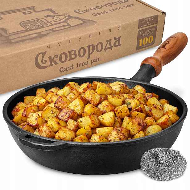Litinová Hluboká Pánev Maysternya, Pevná, Těžká Indukční Pánev, Plyn, 28 CM