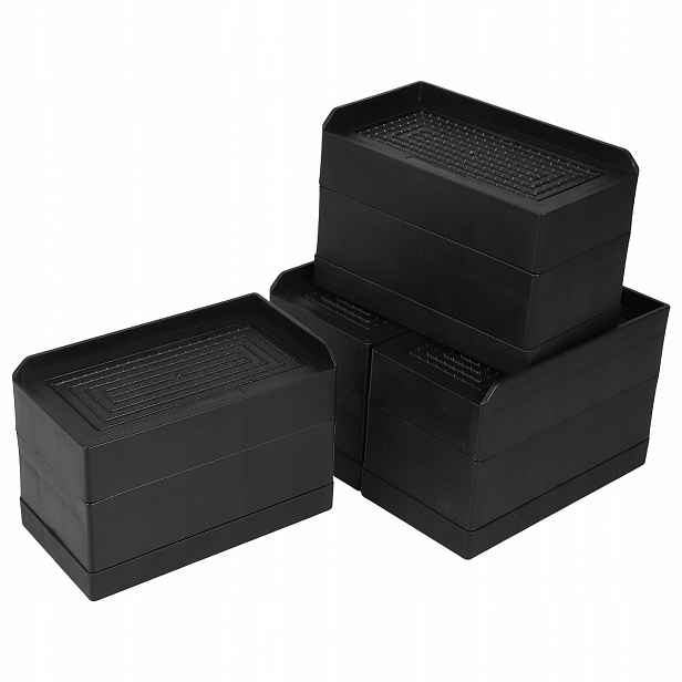 Obdélníkové podložky pod postel 7,5 cm, nastavitelné, protiskluzové, sada 4 ks