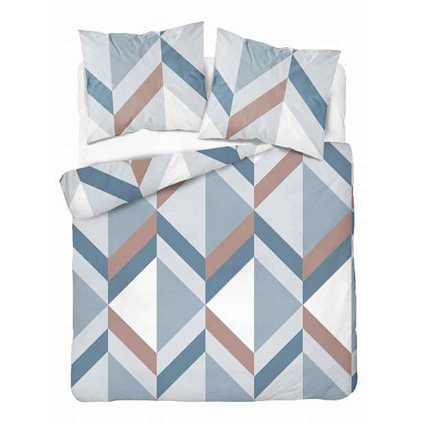 Povlečení flanelové, silné, teplé, 200x220 5630b, modré, geometrické vzory