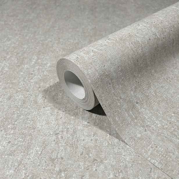 Šedá Tapeta S Efektem Betonu, Vinylová, Lisovaná