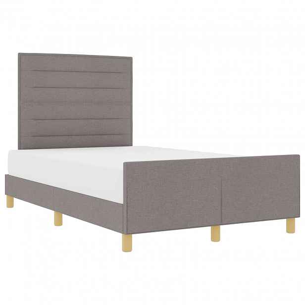 vidaXL Rám postele s čelo Taupe 140 x 200 cm textil