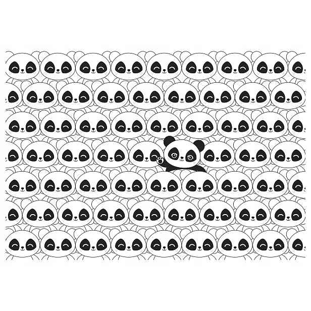 Vliesová fototapeta Panda bílé pozadí 368x280 lepidlo