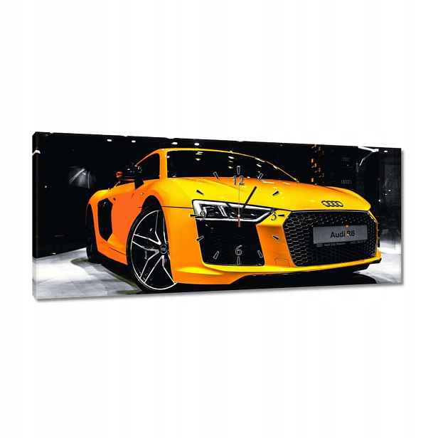 Hodiny 100x40 Žluté Audi R8