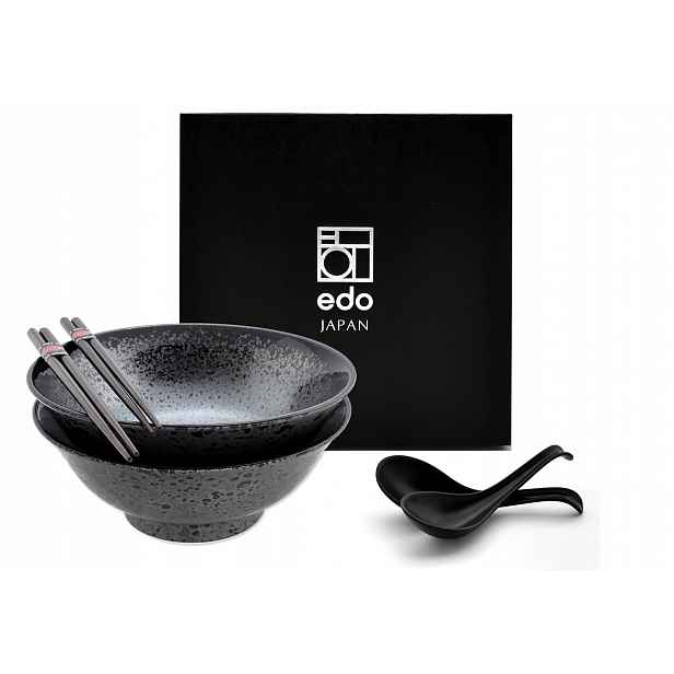 Sada 2 misek s lžícemi a hůlkami Ramen Koge 22 cm 1100 ml Box