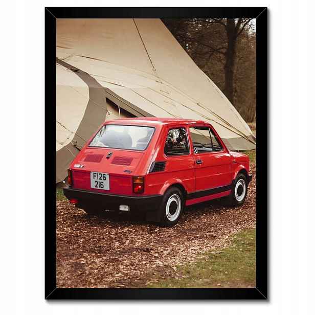 Plakáty v rámu 30x40 Červený malý Fiat 126p