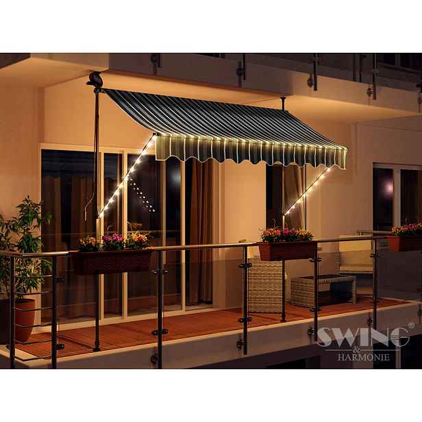 Balkonová Terasová Markýza Led 300cm Antracit/creme