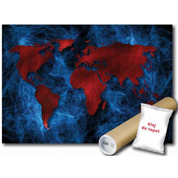 Fototapeta Flizelina Mapa Svět Kontinent 368x254