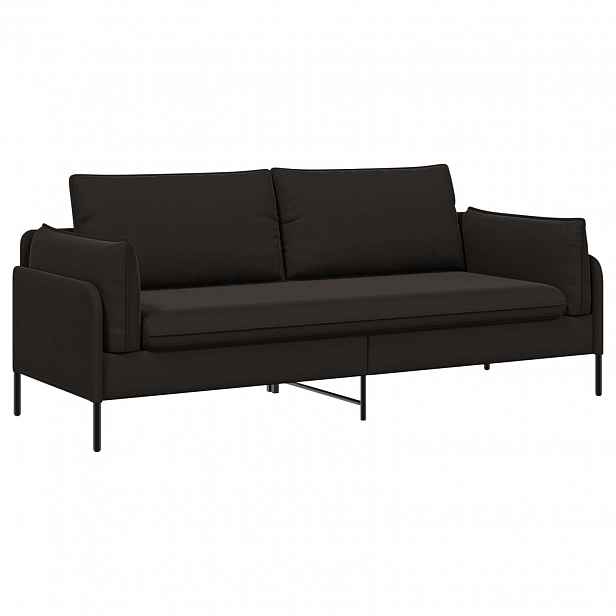 vidaXL 3-místné sofa Černá 222 x 81 x 89 cm Samet