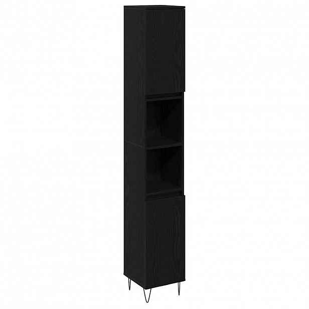 vidaXL Koupelnová skříň Černý dub 30 x 30 x 190 cm Kompozitní dřevo