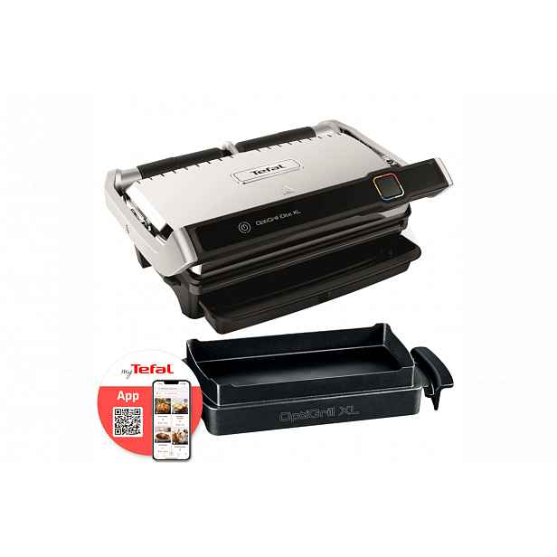 Akční set grilu a příšlušenství Tefal Optigrill+ Elite XL GC760D30 a XA727810
