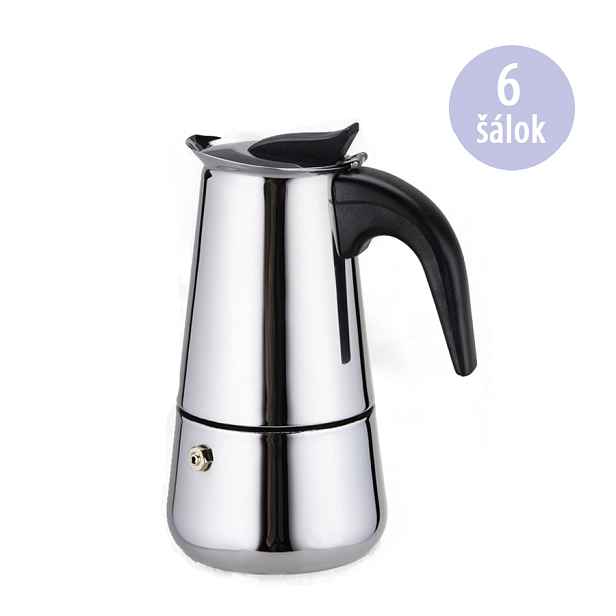 Arise KPS-600 Moka kávovar nerezový, konvice, 6 šálků