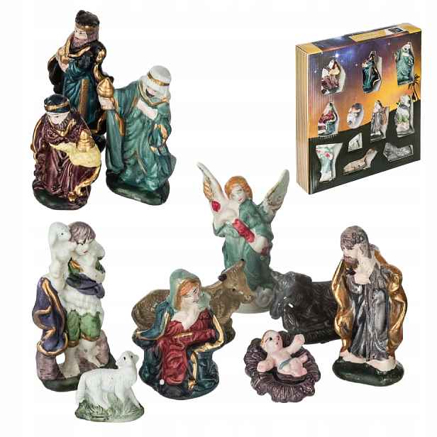 Figurky do vánočního betlému Vánoční keramika 10 cm 11 ks