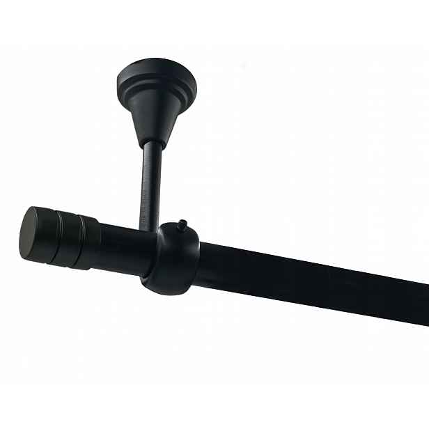 Garnýž Stropní Jednoduchý kovový černý matný 19 mm 280 cm fréza solo