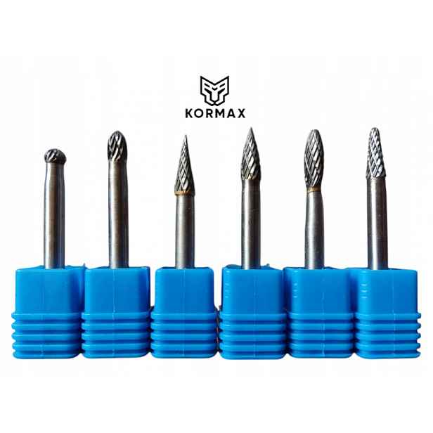 Rychlootáčkový frézovací rotační pilník 6 mm na kov s karbidem Set 6 Ks.