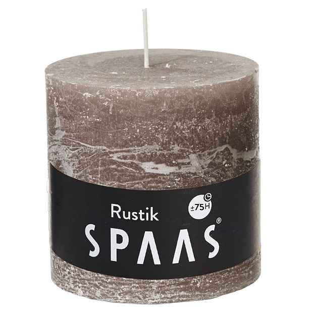 SPAAS Svíčka válec rustikální 10x10cm tmavošedá