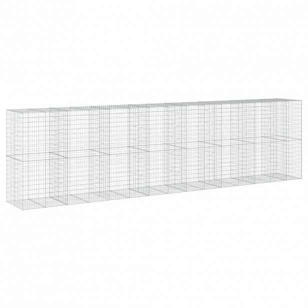 vidaXL Gabionový koš s víkem 750 x 100 x 200 cm pozinkované železo