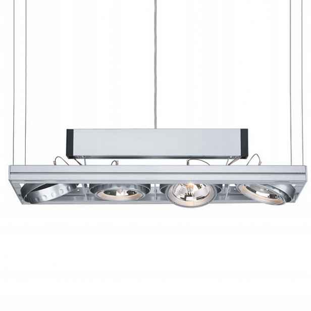 Závěsné svítidlo obdélníkové bílé 40W/840 4xAR111 Led Flash 1S Relco