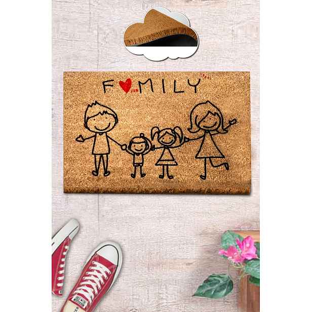Conceptum Hypnose Rohožka Nuclear Family 40 x 60 cm hnědá