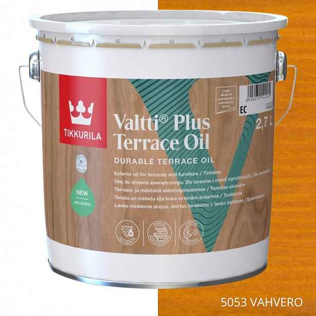 Tikkurila Olej Na Dřevo Valtti Plus Terrace Oil 2,7 L Barva 5053 Vahvero