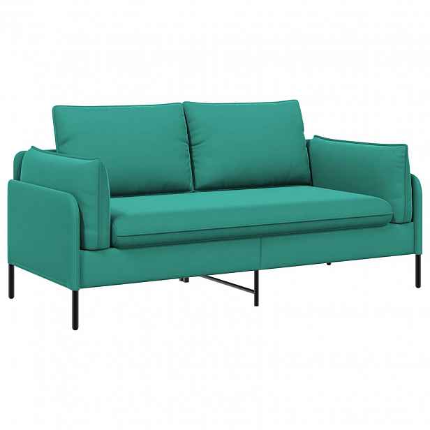 vidaXL Sofa pro dvě osoby Pro 2 osobu Tyrkysová 188 x 81 x 89 cm Samet