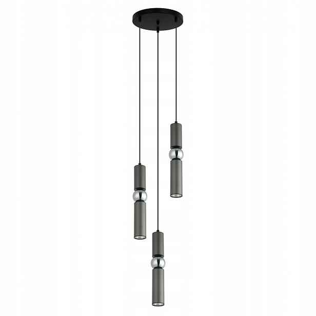 Isidora Závěsná lampa Šedá Moderní Kulatá 3xGU10 25W IP20