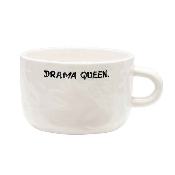 Keramický hrnek na cappuccino Drama Queen Bílý One size anna nina
