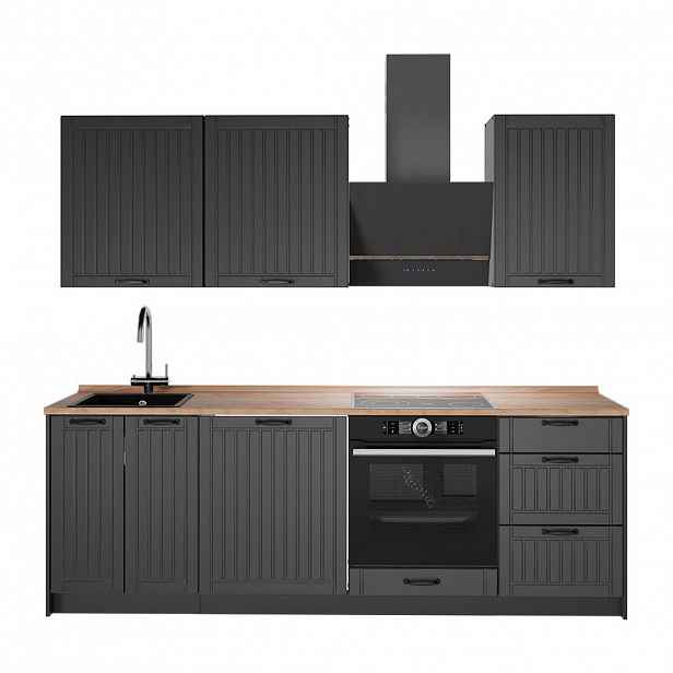 Vicco KUCHYŇSKÝ KOUT Fame-Line, Tmavě šedá/Antracit, 230 cm, PD Dub