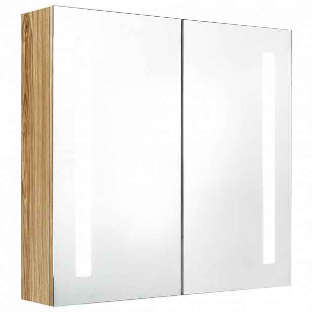 vidaXL LED koupelnová skříňka se zrcadlem dub 62 x 14 x 60 cm