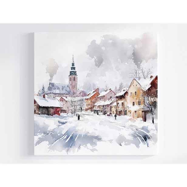 Obraz Na Plátně Canvas Polska Město Kamínky Ulice Kostel Zima 50x50