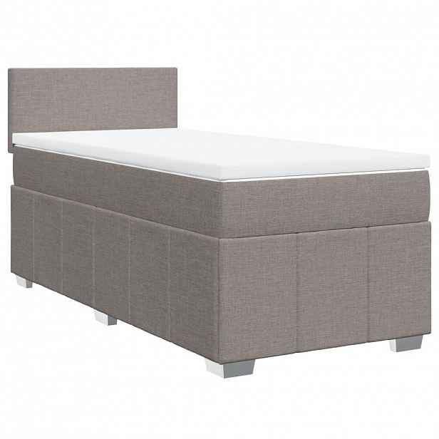 vidaXL Box spring postel s matrací taupe 100 x 200 cm textil
